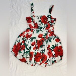 Jessica Simpson Red and Green Floral Dress